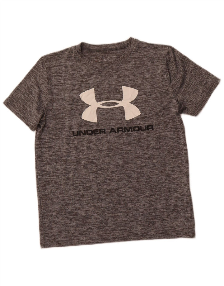 Maglietta grafica per ragazzi UNDER ARMOUR Heat Gear 11-12 anni, grande, grigia