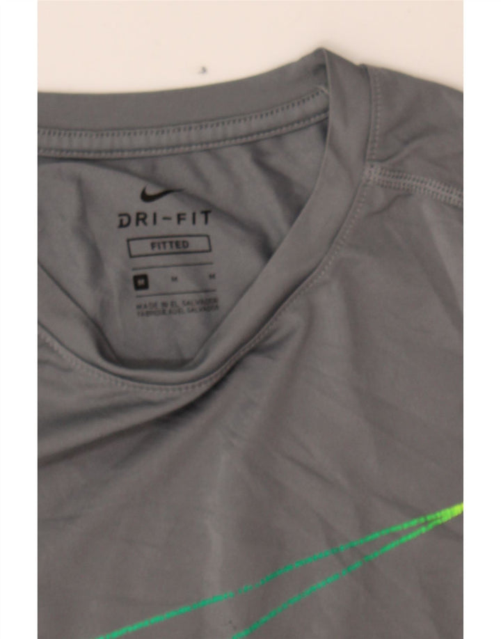 NIKE Womens Dri Fit Graphic T-Shirt Top UK 12 Medium Grey Polyester Vintage Nike and Second-Hand Nike from Messina Hembry 