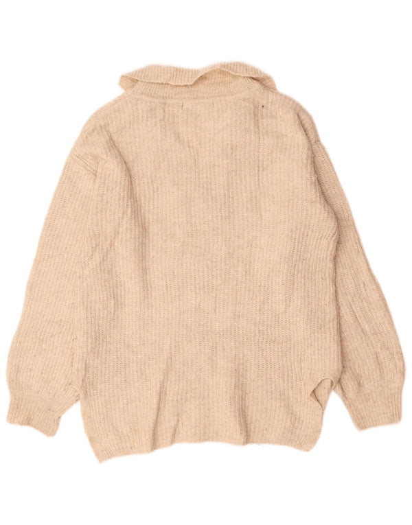 Maglione oversize con collo a polo da donna Marks & Spencer UK 6 XS Beige