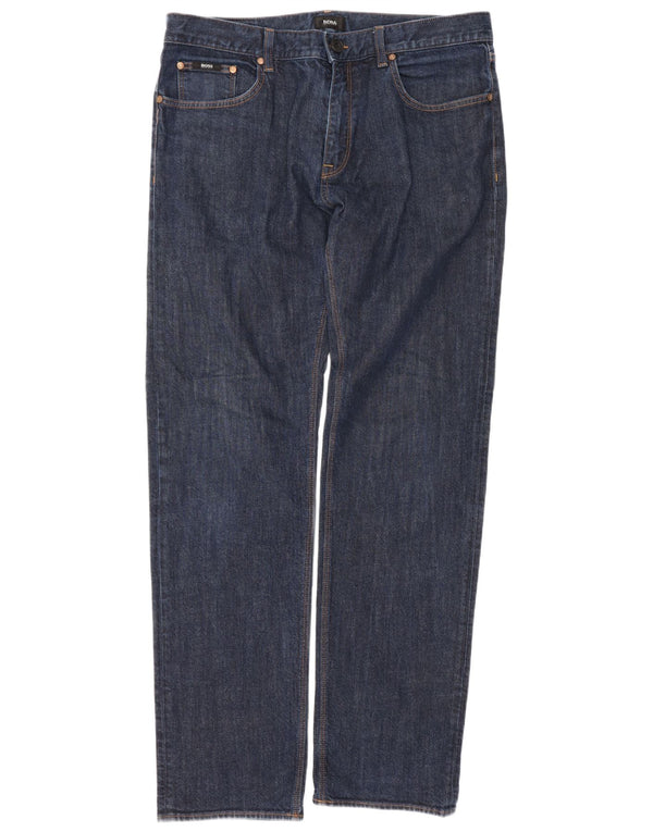 Jeans dritti da uomo Hugo Boss W36 L33 Blu Navy