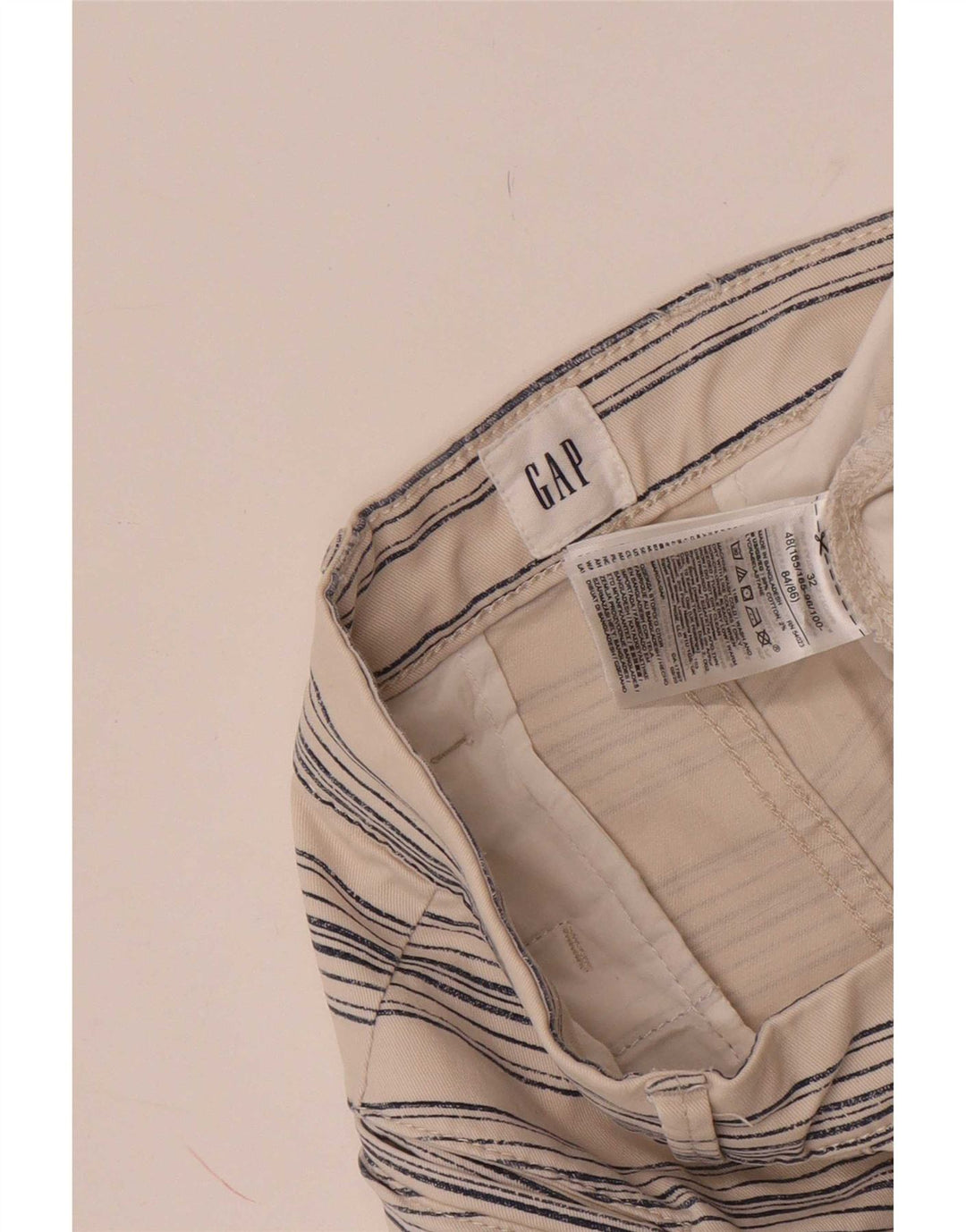 Pantaloncini chino da donna Gap W32 grandi in cotone a righe bianche