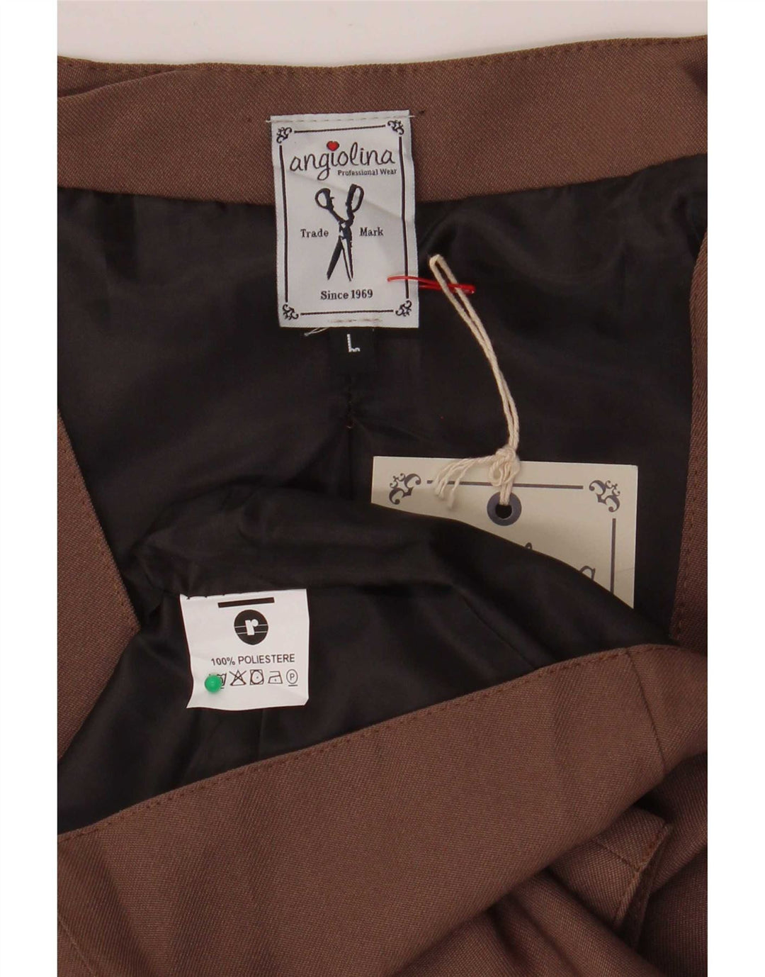 Gilet vintage da uomo grande marrone poliestere