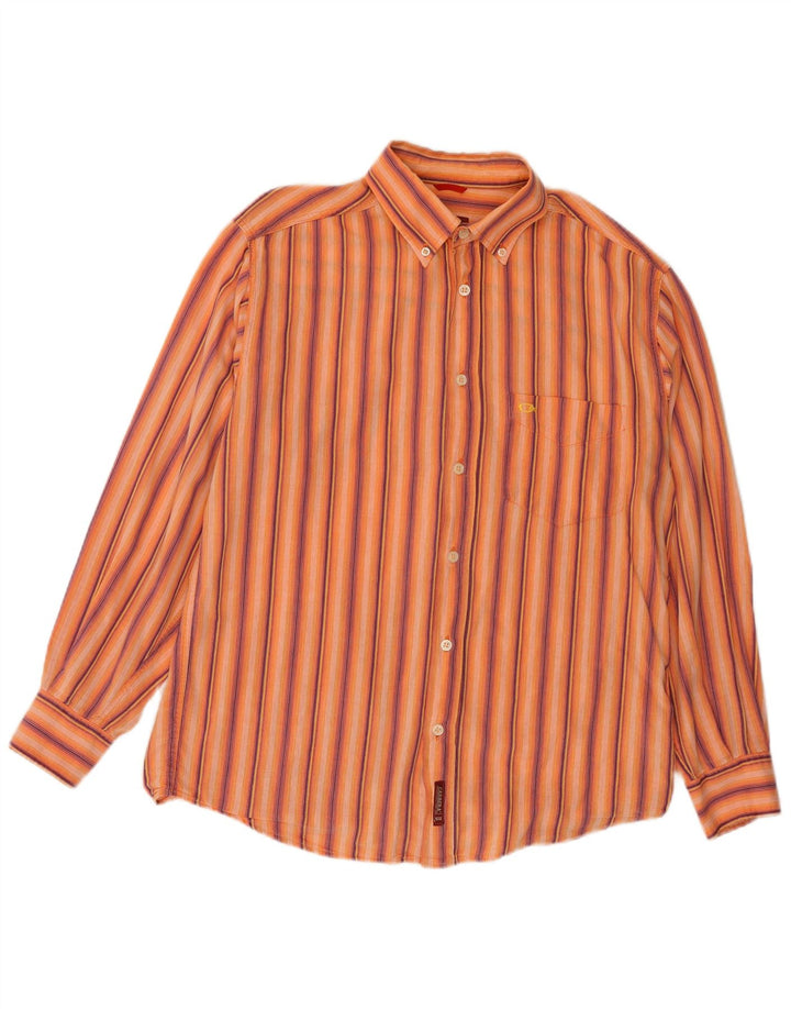 CARRERA Camicia Uomo Cotone Rigato Arancio Medio