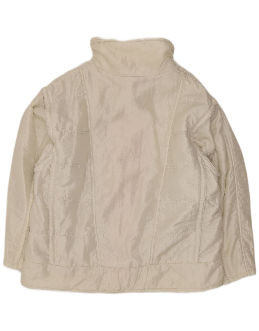 Giacca imbottita ampia da donna Ellesse IT 48 XL nylon bianco retrò