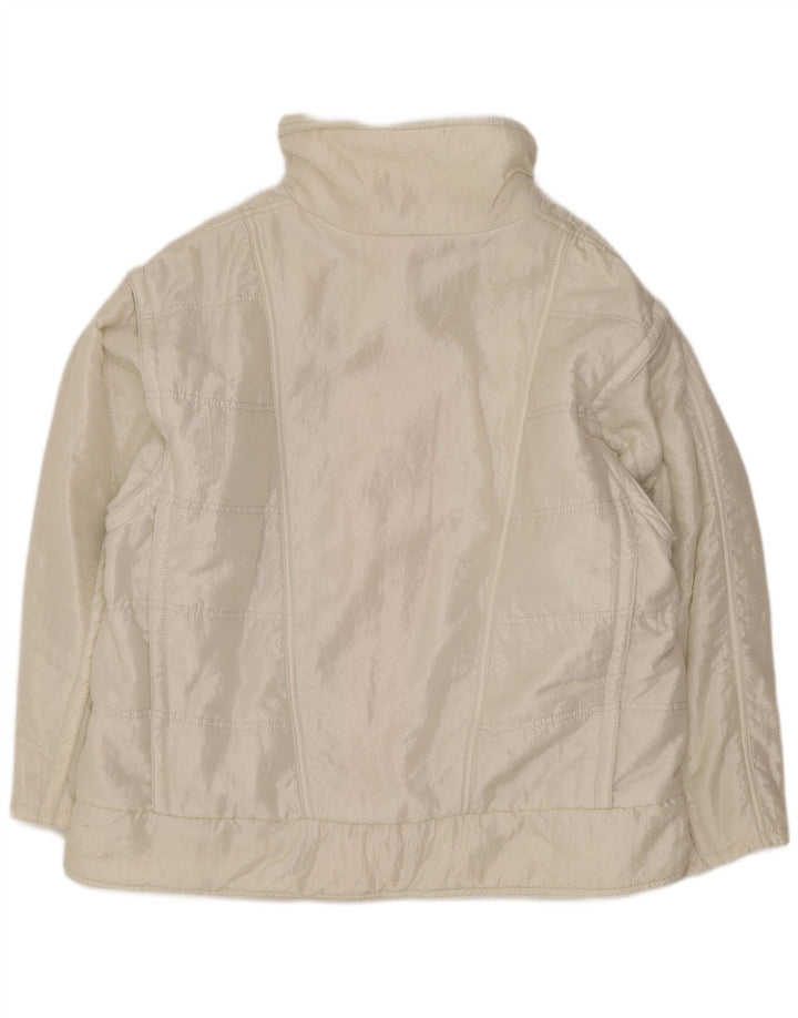 Giacca imbottita ampia da donna Ellesse IT 48 XL nylon bianco retrò