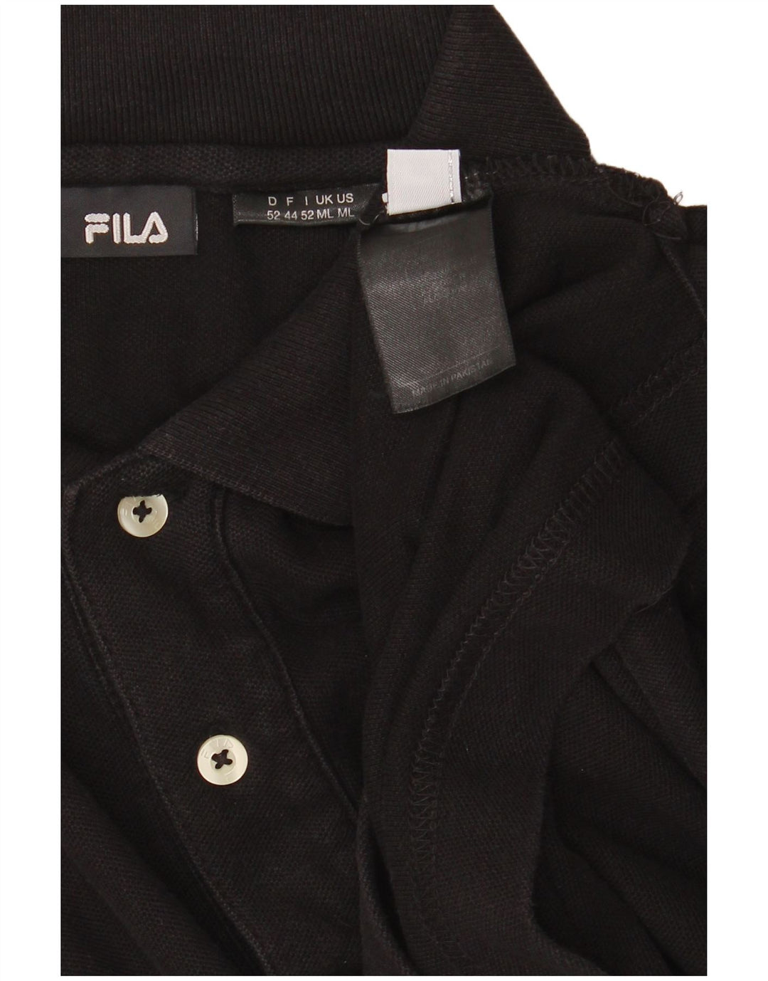 Polo da uomo FILA in cotone nero medio