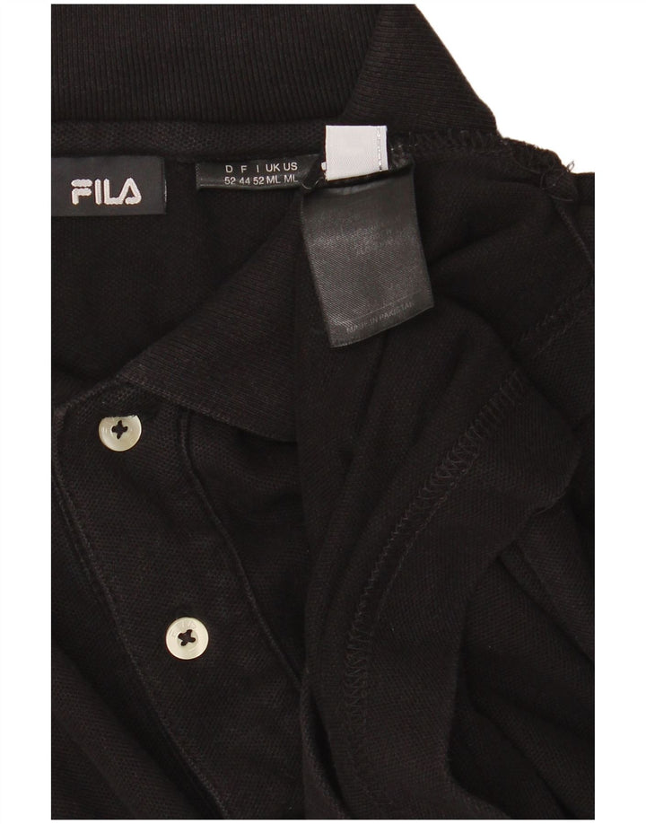 Polo da uomo FILA in cotone nero medio