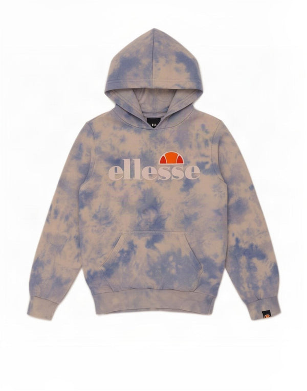 Felpa con cappuccio grafica per ragazzi Ellesse, 8-9 anni, in cotone blu tie dye