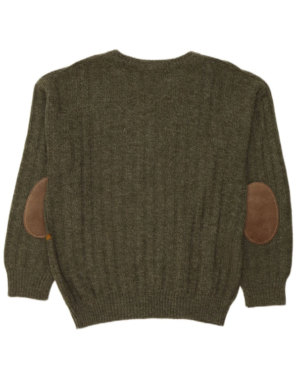 Maglione girocollo da uomo Rodes IT 50 Acrilico a righe verde medio