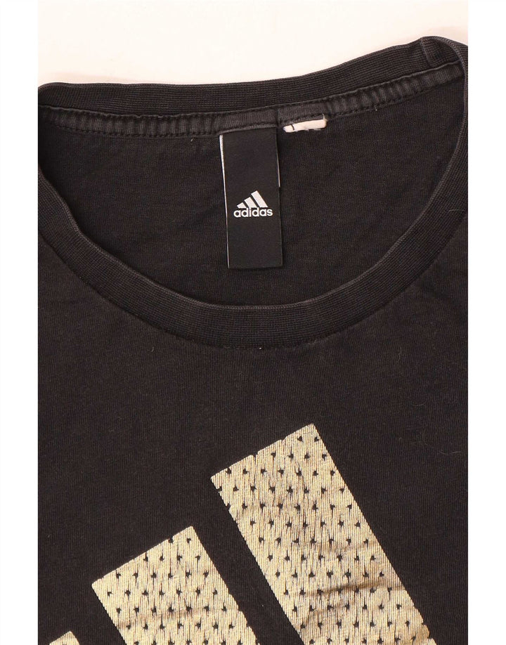 T-shirt grafica da uomo Adidas Top media nera