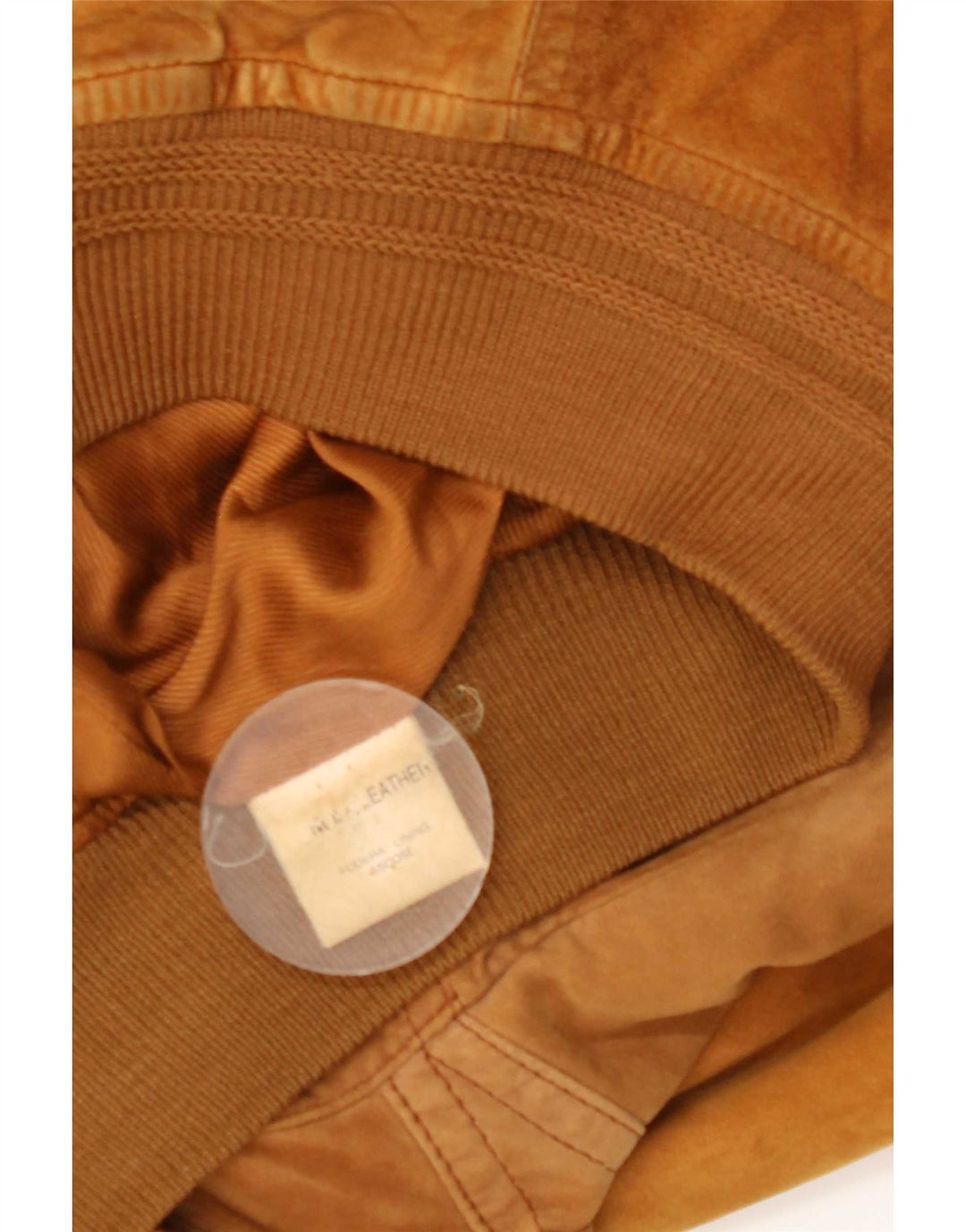 Giubbotto bomber vintage in pelle scamosciata da donna UK 18 XL Marrone