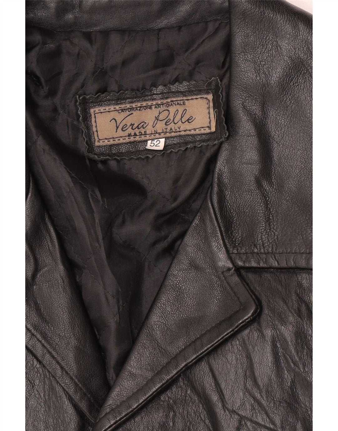 Giacca in pelle vintage da uomo UK 38 media nera classica