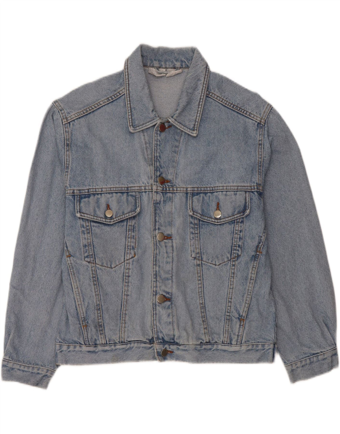 Giacca di jeans grafica da uomo VINTAGE UK 36/38 piccolo cotone blu