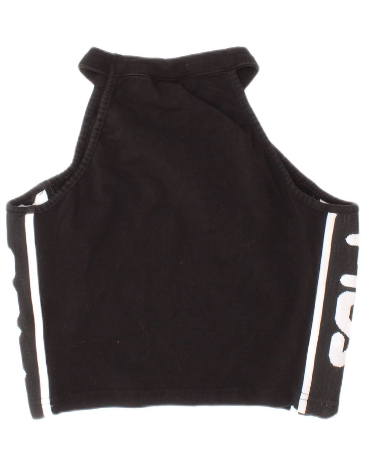 Top corto con grafica da donna Fila XS in cotone nero