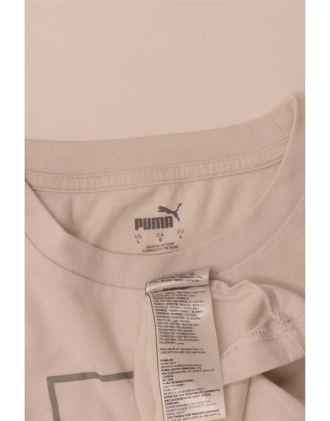 Puma T-shirt grafica da uomo grande in cotone bianco