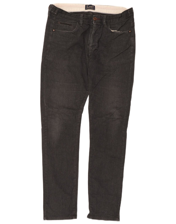Jeans slim da uomo Zara EU 44 Large W34 L33 cotone nero