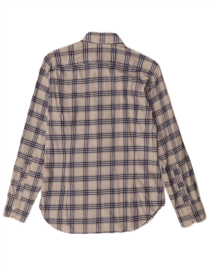 BONOBOS Camicia da uomo in flanella dal taglio sartoriale piccolo in cotone a quadri bianchi