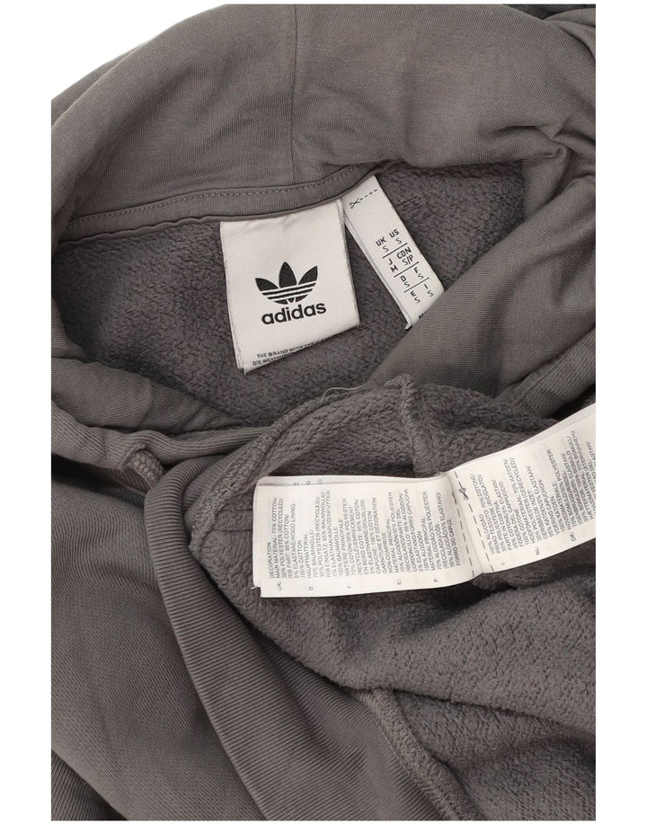 Felpa con cappuccio da uomo Adidas Small in cotone grigio