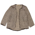 Maglione cardigan da donna Zara UK 14 grande cotone grigio
