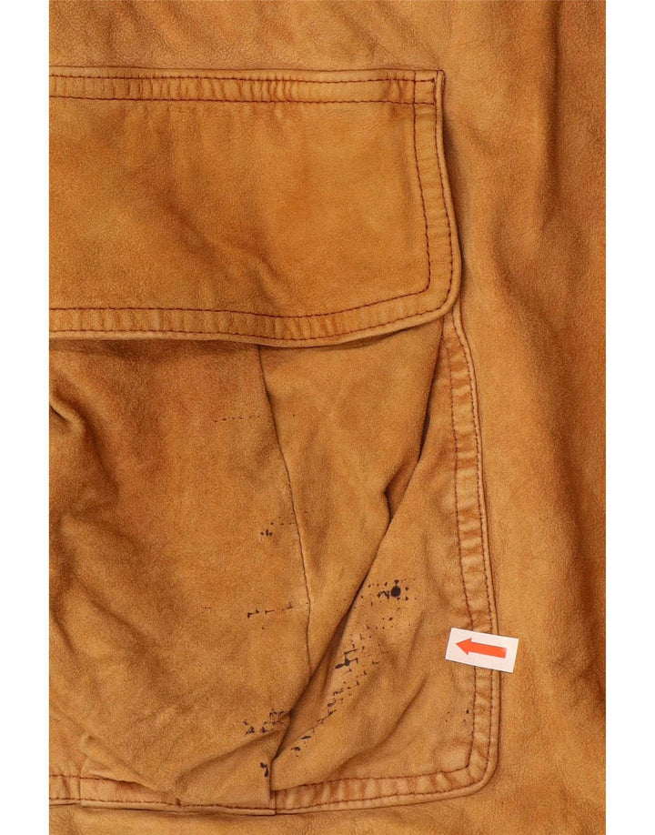 Giacca utility da uomo in pelle scamosciata Diana IT 52 XL in pelle beige