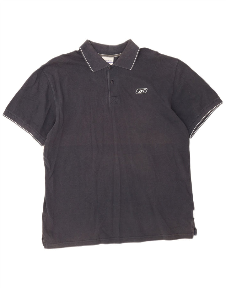 Polo Reebok da uomo XL in cotone blu navy