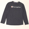 CHAMPION Mens Graphic Top Long Sleeve Small Navy Blue Cotton Vintage Champion and Second-Hand Champion from Messina Hembry 