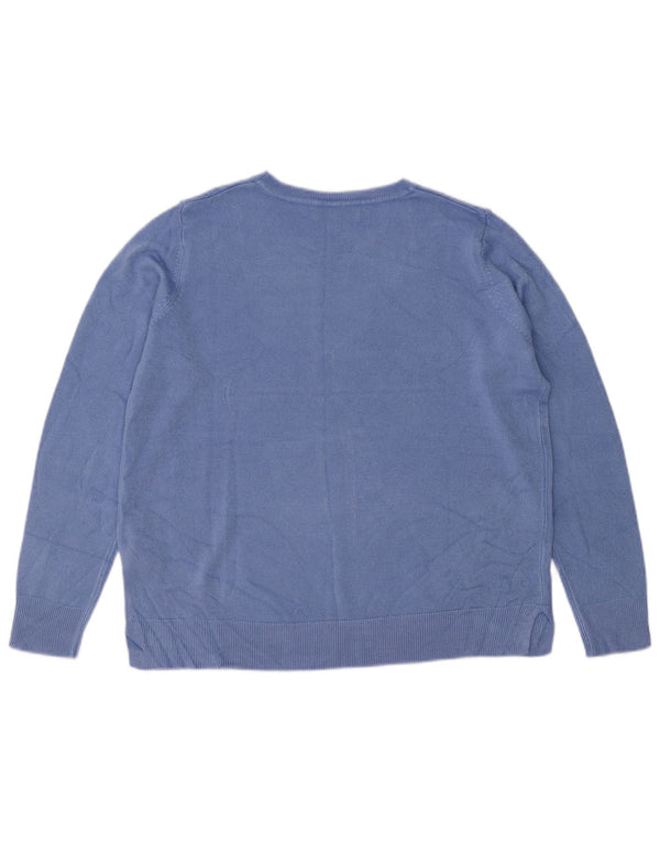 Maglione maglione con scollo a barca da donna Marks & Spencer UK 14 grande acrilico blu