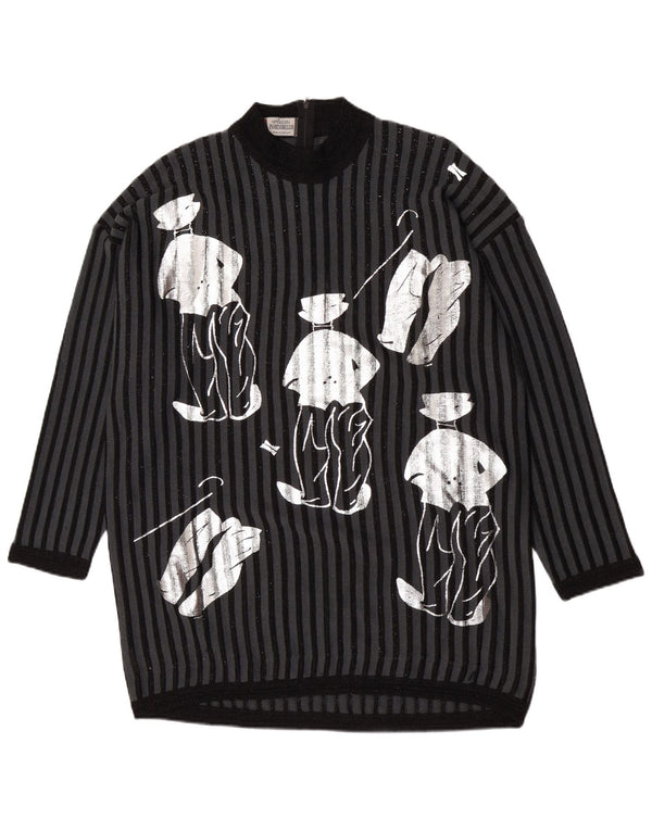 Maglione maglione a collo alto da donna di Portobello UK 14 medio nero