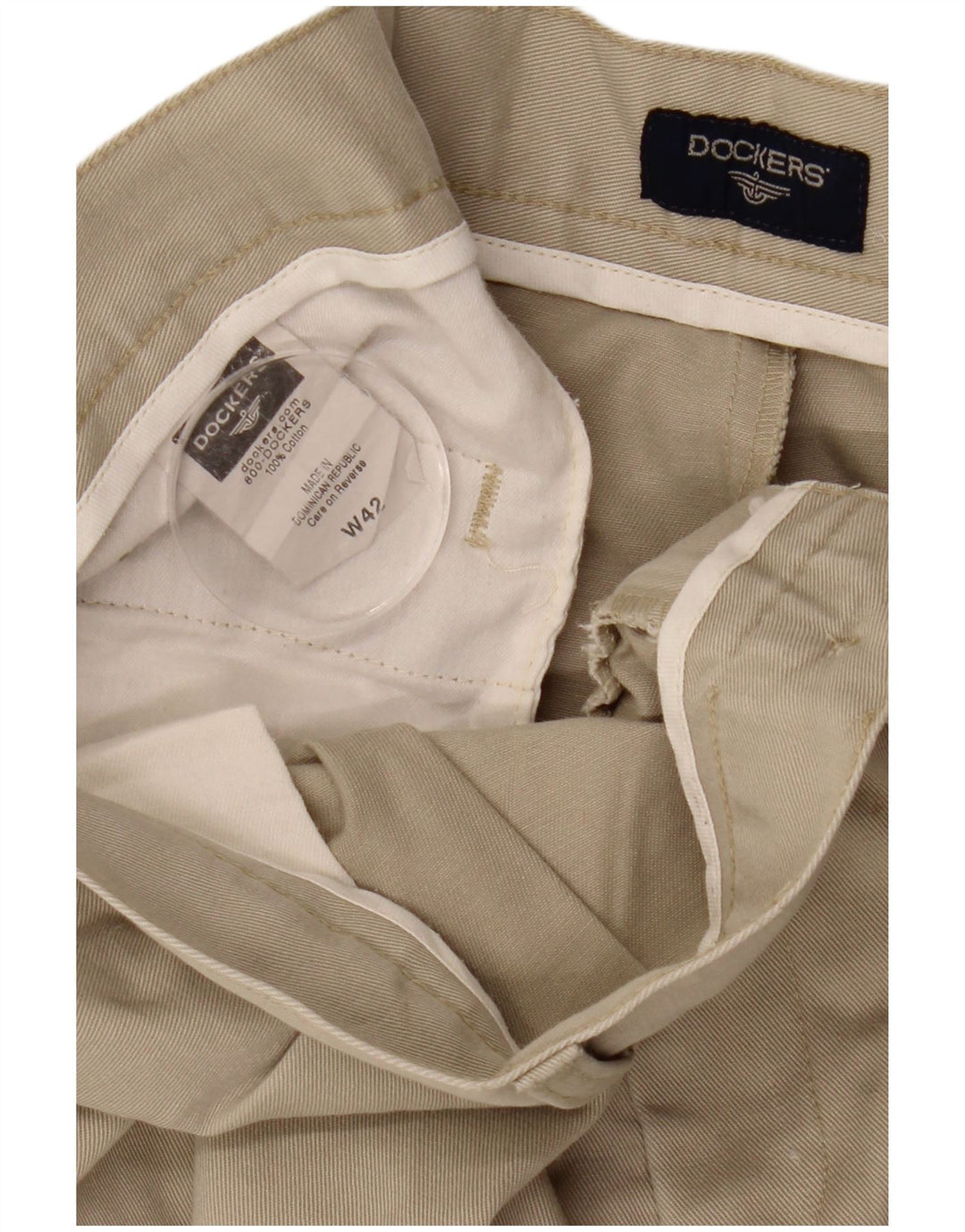 DOCKERS Pantaloncini chino con pegging da uomo W42 2XL Cotone beige