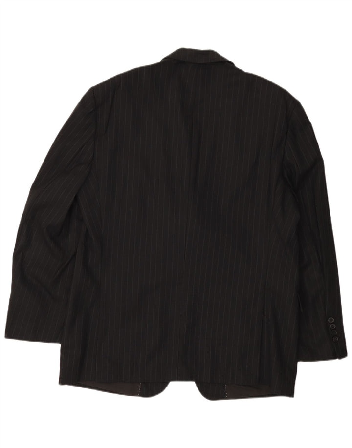 PIERRE CARDIN Giacca blazer da uomo a 2 bottoni UK 38 gessato medio nero