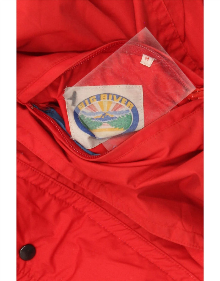 Giacca imbottita reversibile dal taglio ampio da uomo VINTAGE UK 38 rosso medio