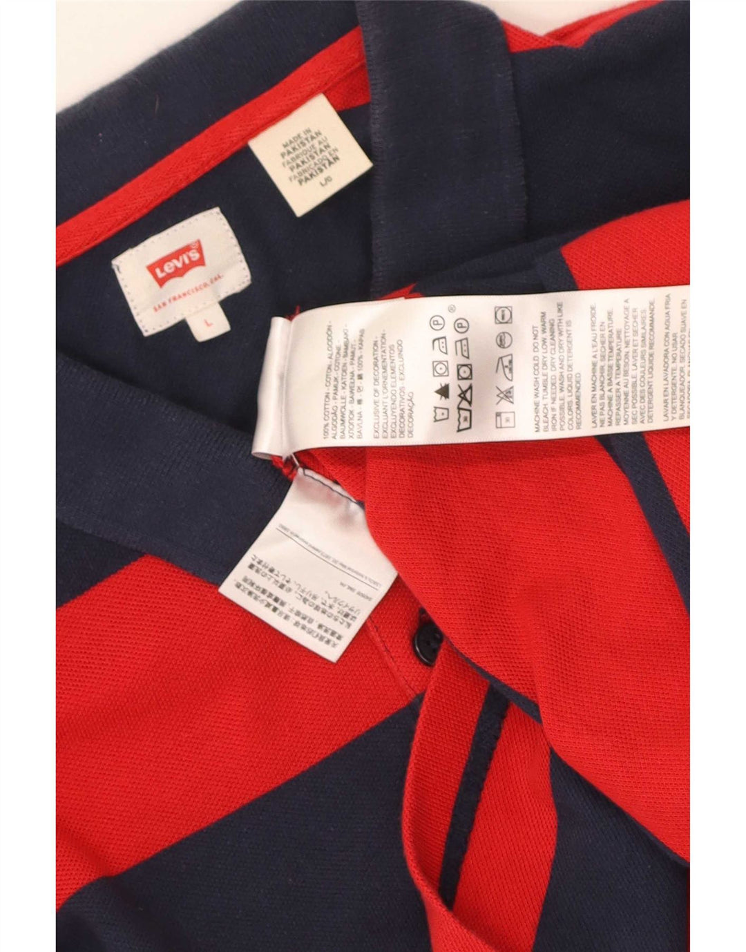 Polo da rugby da uomo Levi's in cotone a righe grandi rosse