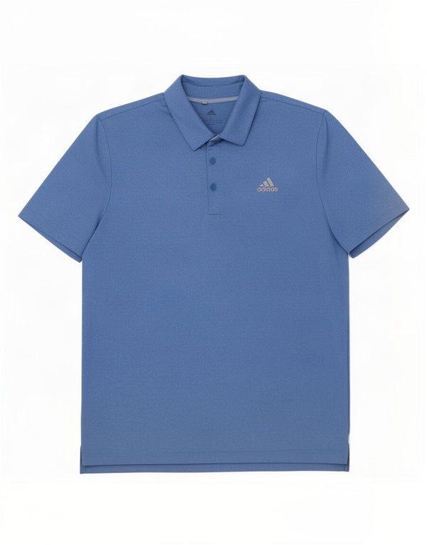 Polo Adidas da uomo grande in poliestere blu