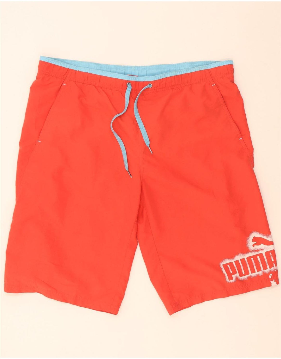 Pantaloncini da bagno grafici da uomo Puma grandi rossi in poliestere