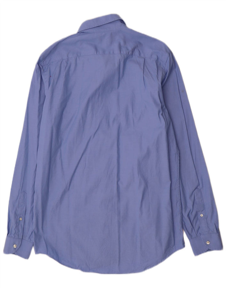 Camicia Lacoste da uomo vestibilità regolare taglia 40 15 1/2 cotone blu medio