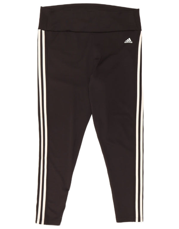 Leggings corti Adidas da donna UK 20/22 XL poliestere nero