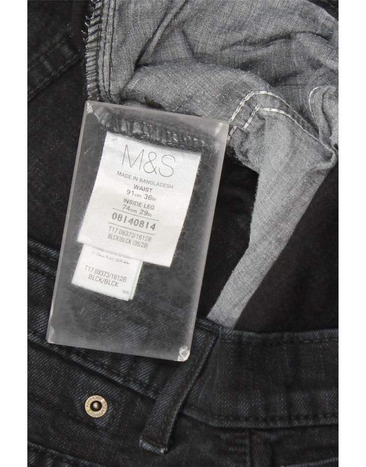 Jeans dritti da uomo Marks & Spencer W36 L26 cotone nero