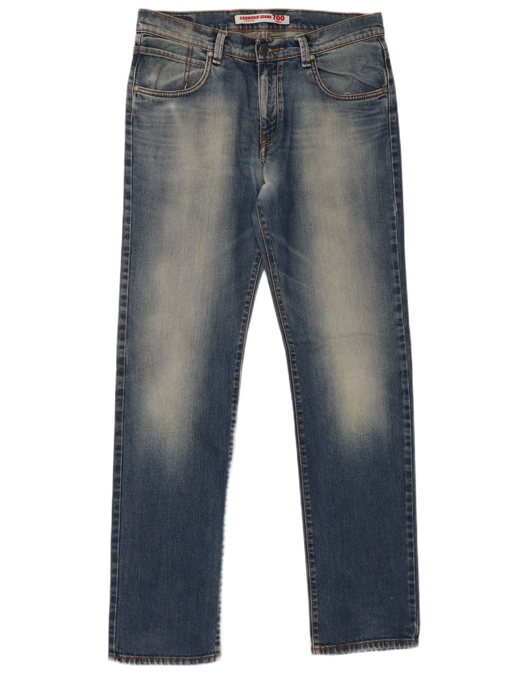 CARRERA Jeans dritti regolari da uomo con lavaggio acido 700 W36 L34 cotone blu