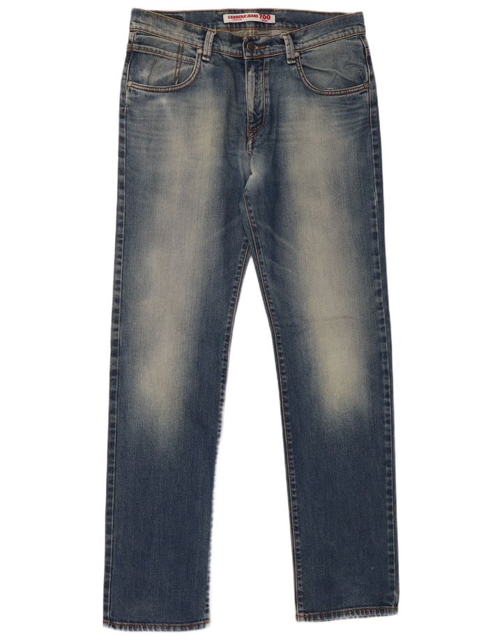CARRERA Jeans dritti regolari da uomo con lavaggio acido 700 W36 L34 cotone blu