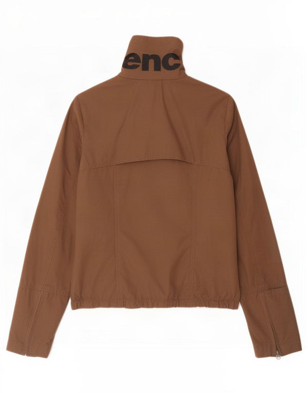 Bench Womens Graphic Windbreaker Jacket UK 6 XS Brown Cotton