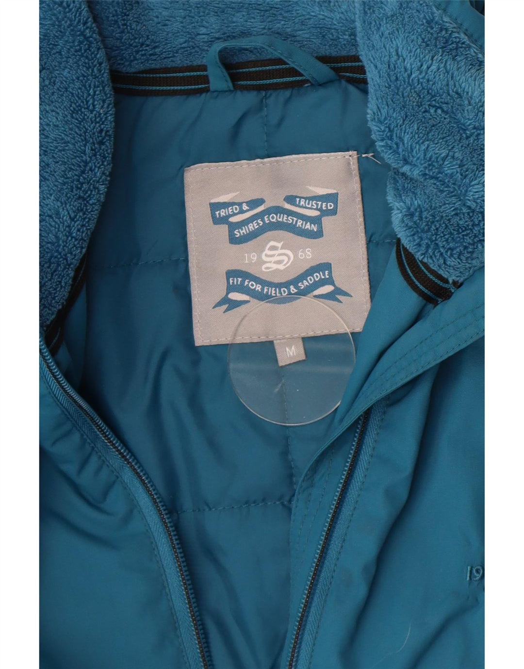 Giacca a vento da donna vintage UK 14 nylon blu medio