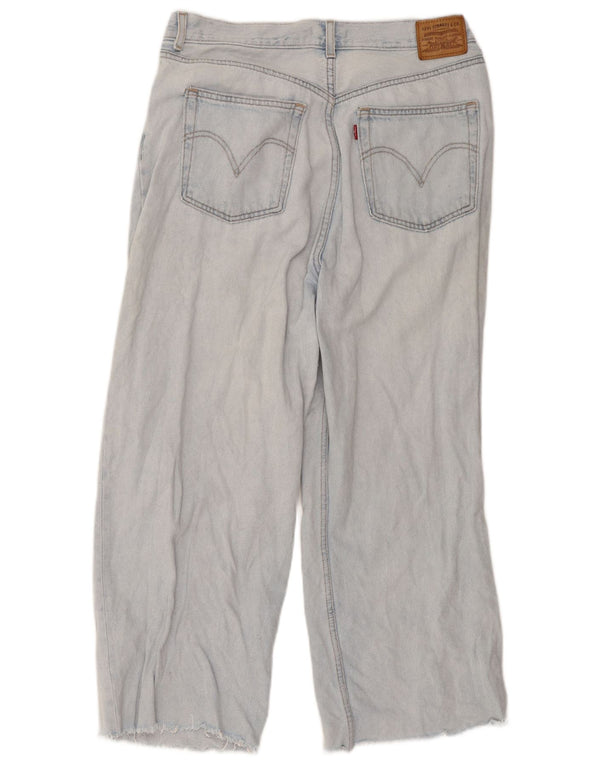 Jeans larghi a vita alta crop da donna Levi's W32 L25 cotone blu
