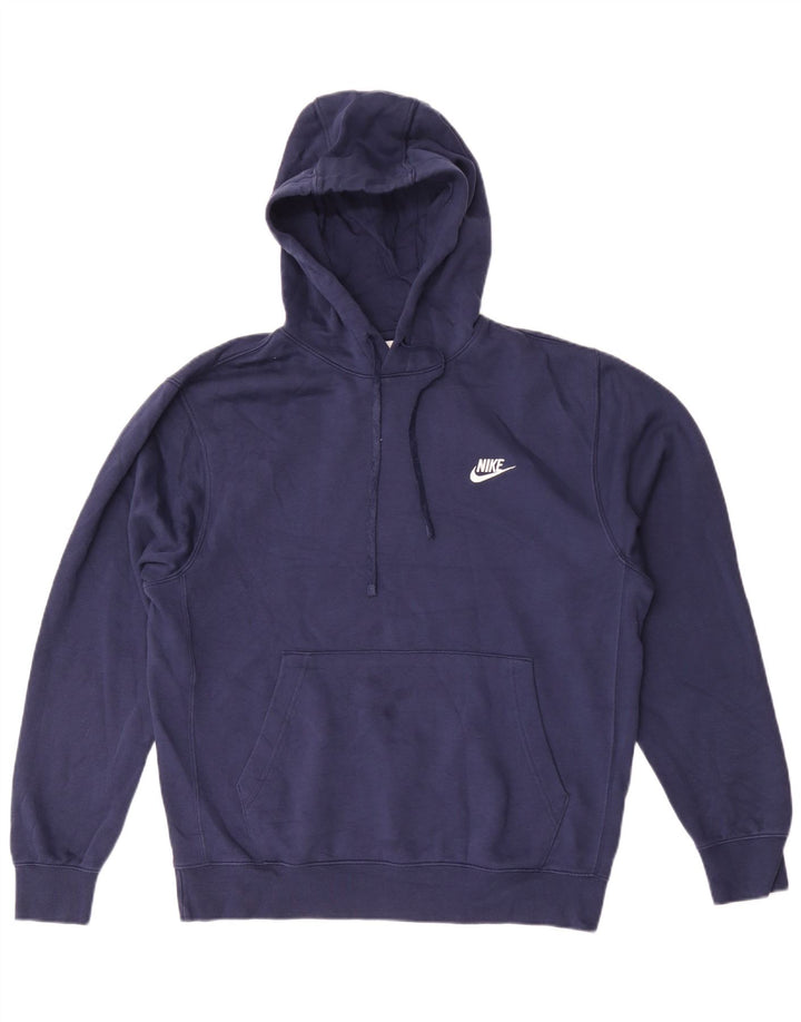 Felpa con cappuccio da uomo Nike, cotone medio blu navy