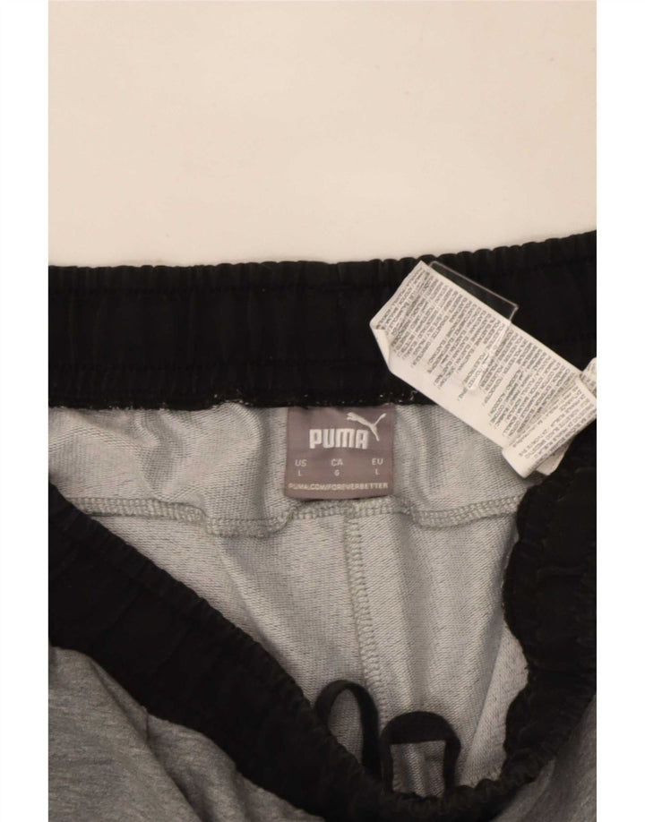 Pantaloncini sportivi da uomo Puma Large in cotone color block grigio