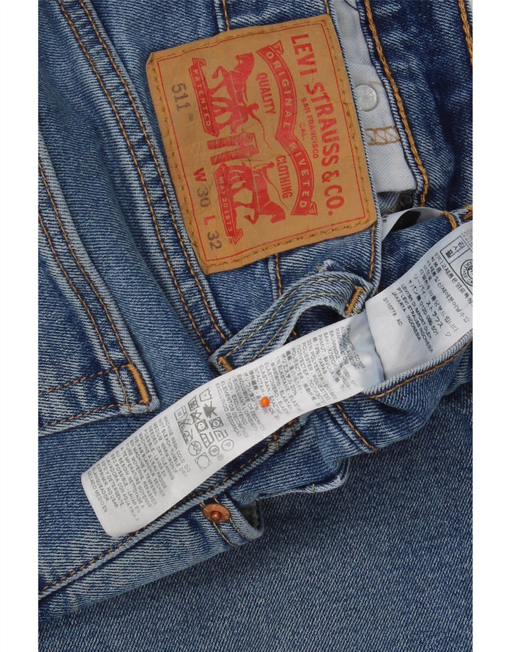 LEVI'S Mens 511 Slim Jeans  W30 L32 Blue Cotton Vintage Levi's and Second-Hand Levi's from Messina Hembry 