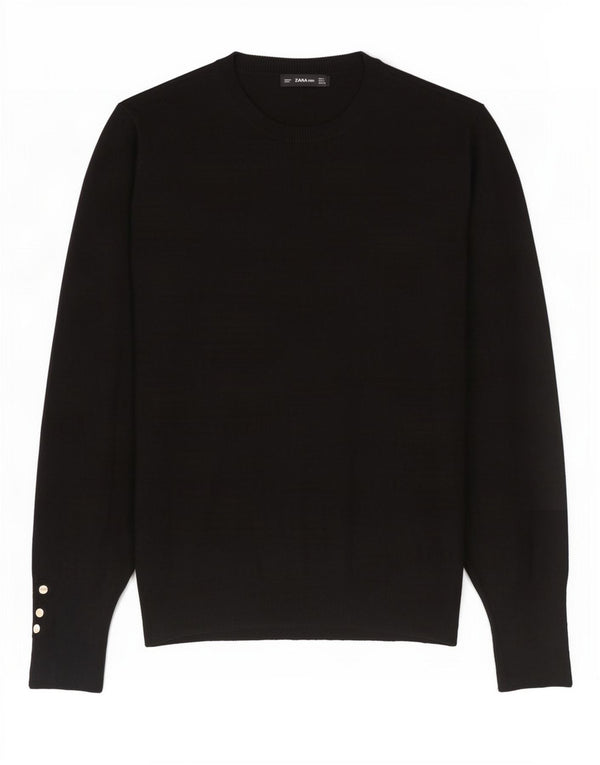 Maglione maglione con scollo a barca da donna Zara UK 14 grande nero
