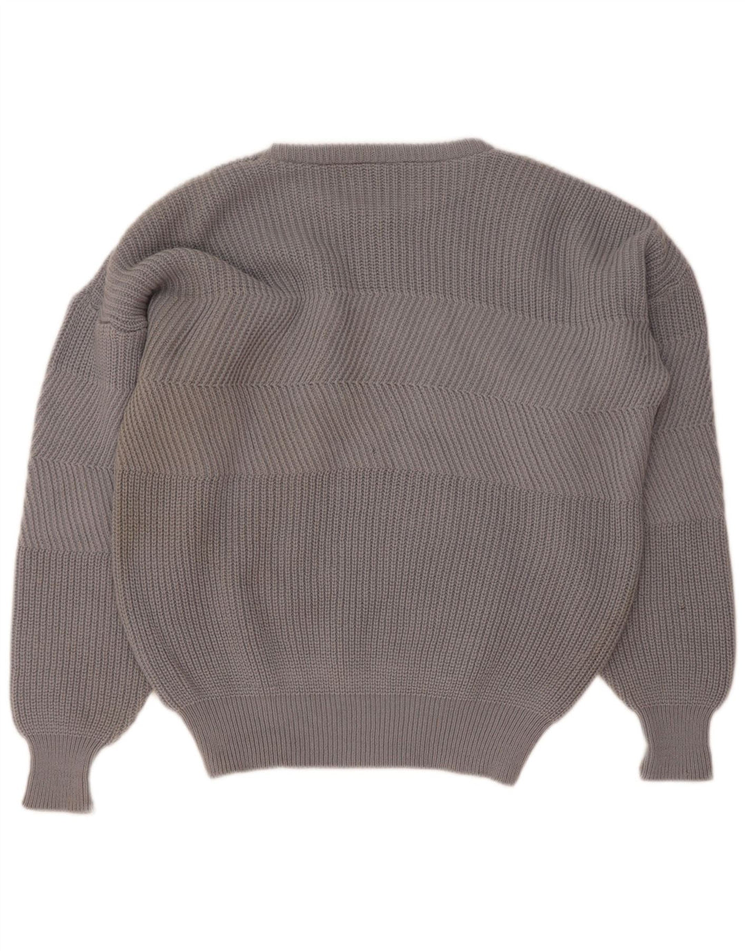 Maglione girocollo da uomo vintage IT 50/52 grande lana grigia
