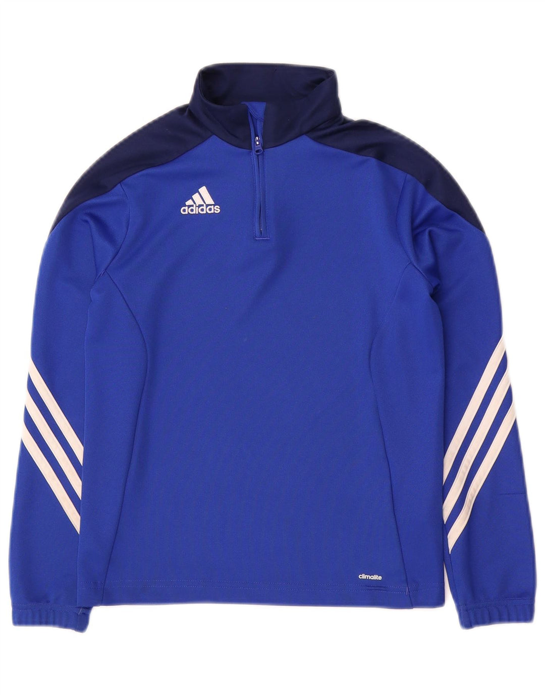 ADIDAS Boys Climalite Pullover Tracksuit Top 9-10 Years Medium  Blue