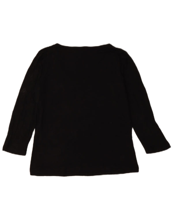Top da donna Hobbs manica 3/4 UK 12 viscosa nera media