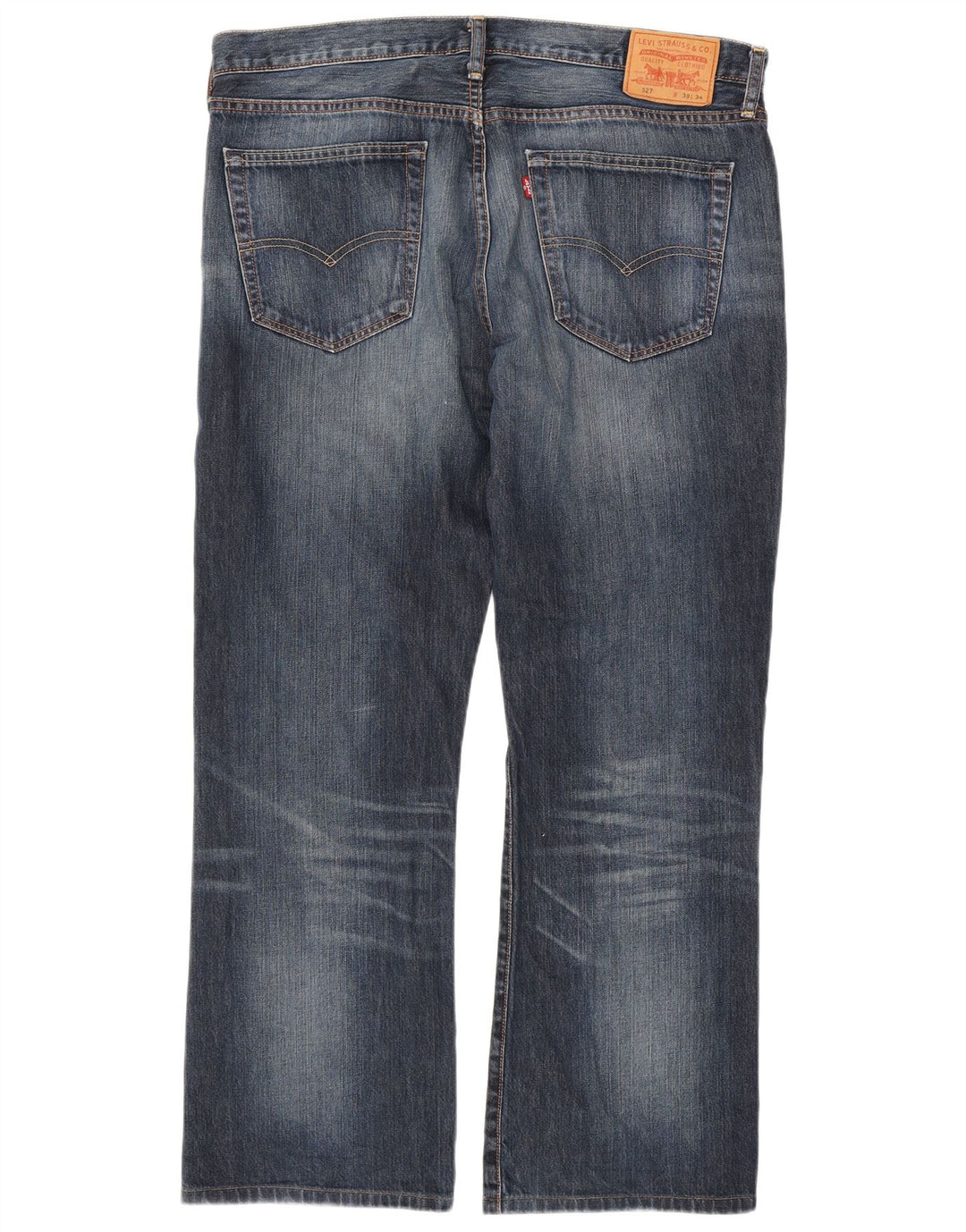Levi's Uomo 527 Bootcut Jeans W38 L30 Blu Navy Cotone